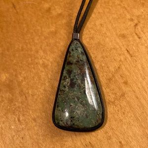 2/$10Natural Stone and Adjustable Leather Necklace